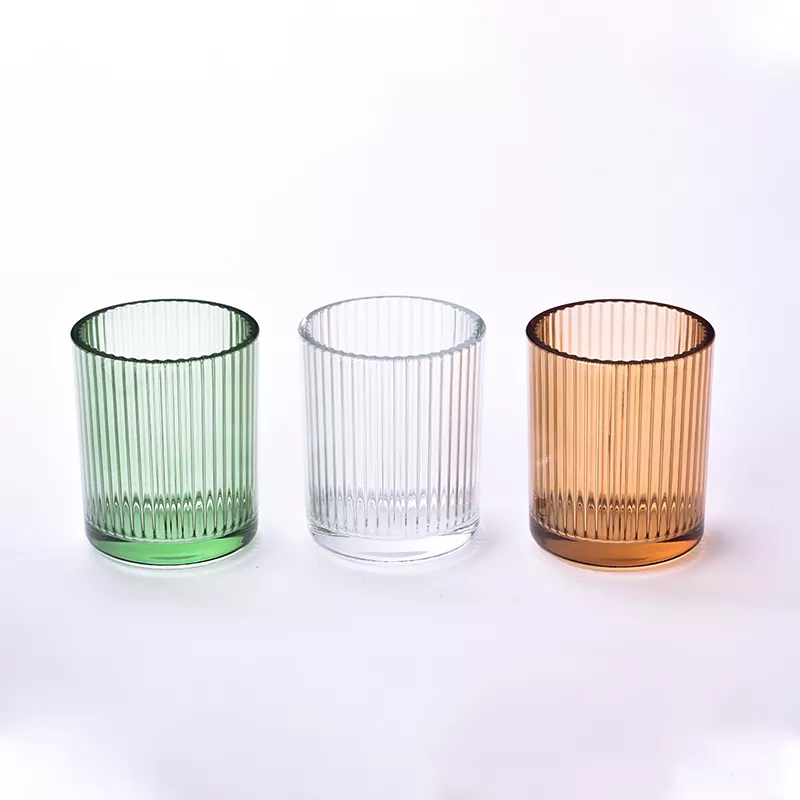 12oz vertikal stripete lysestake i glass