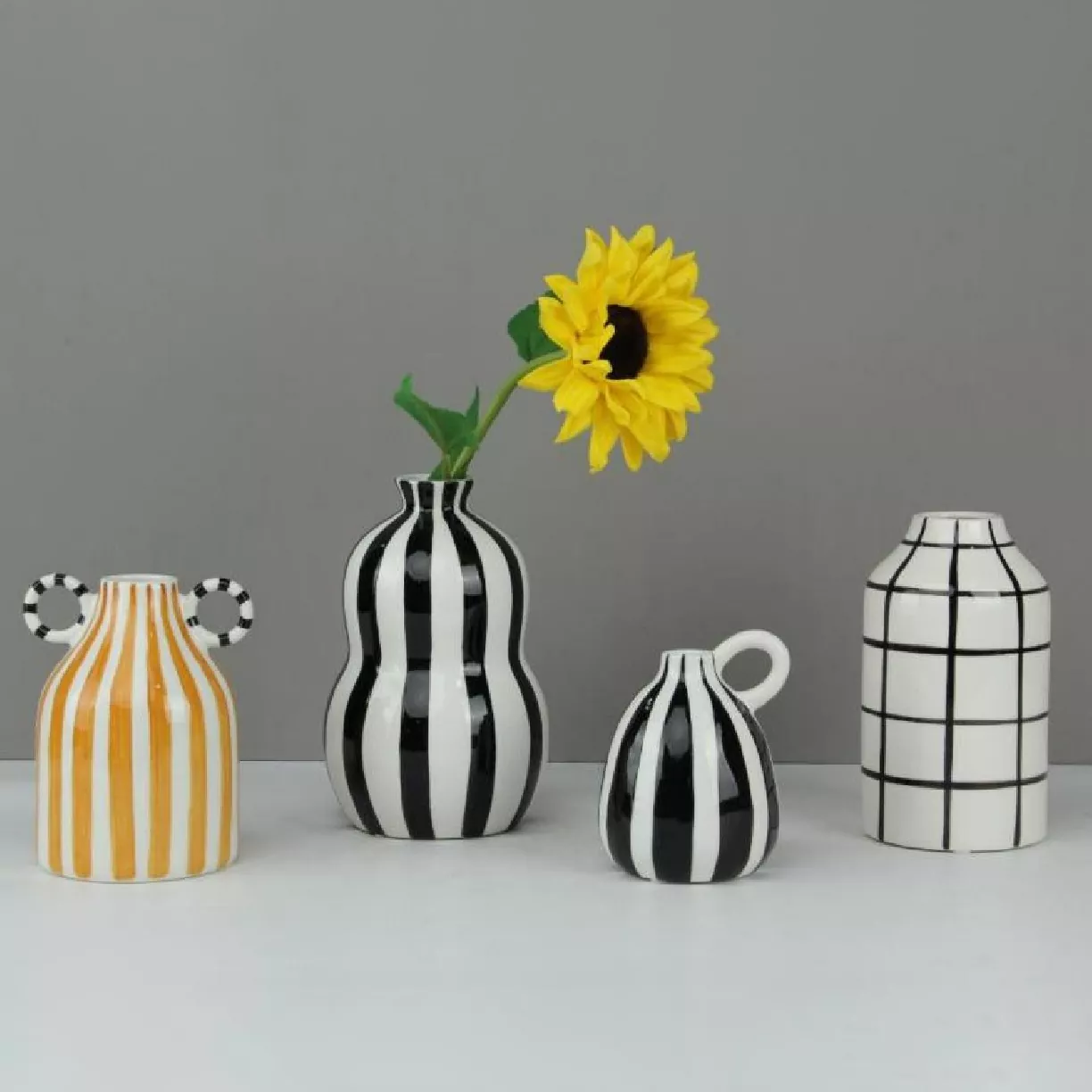 Geometrisk linje keramisk vase Geometrisk linje keramisk vase
