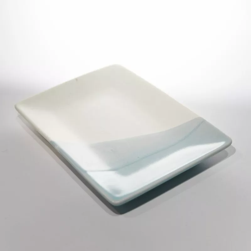 Moderne tofarget keramisk rektangelplate