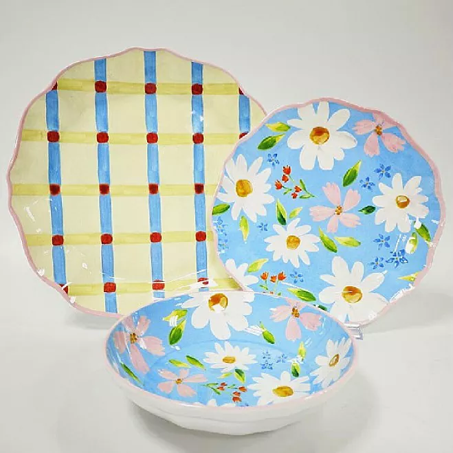 Painted Daisy Hage Plater Sett